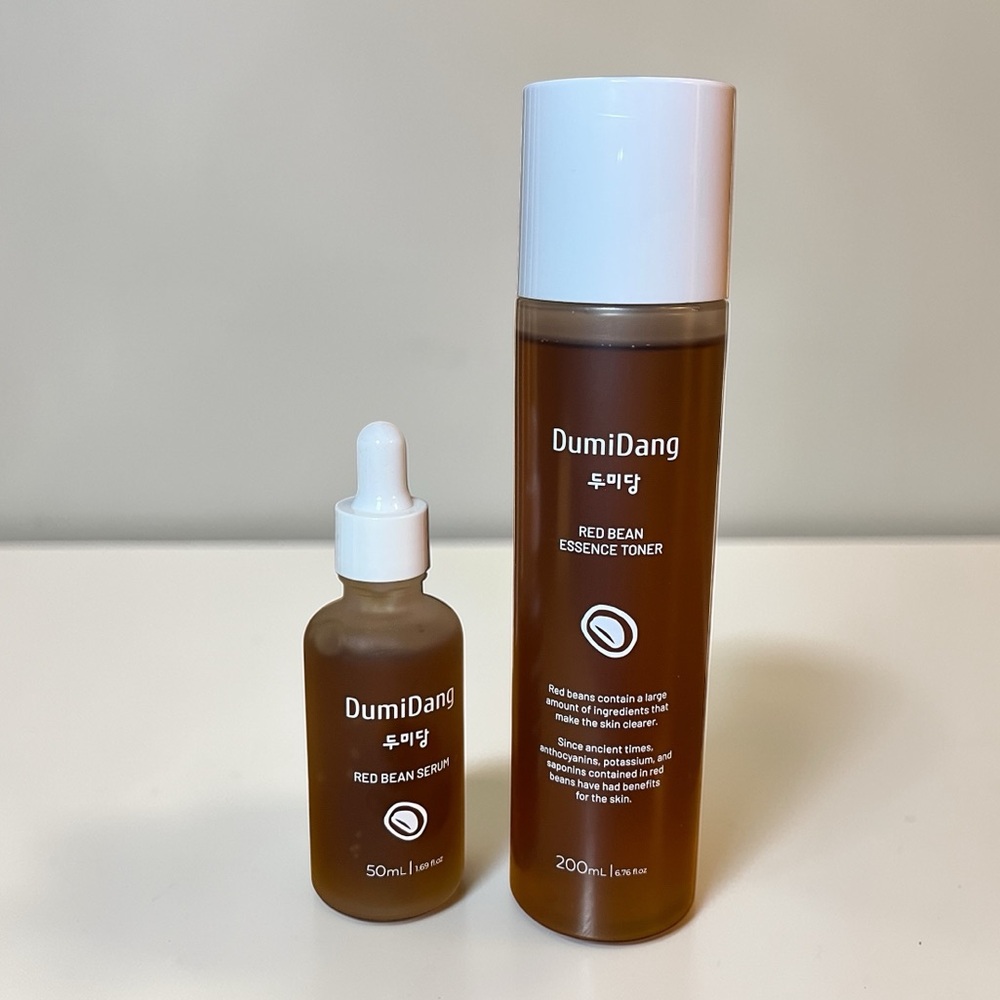 Dumidang Vegan Red Bean Essence Toner and Serum Set New in Box Korean Skincare
